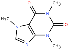 Molecular diagram of caffeine